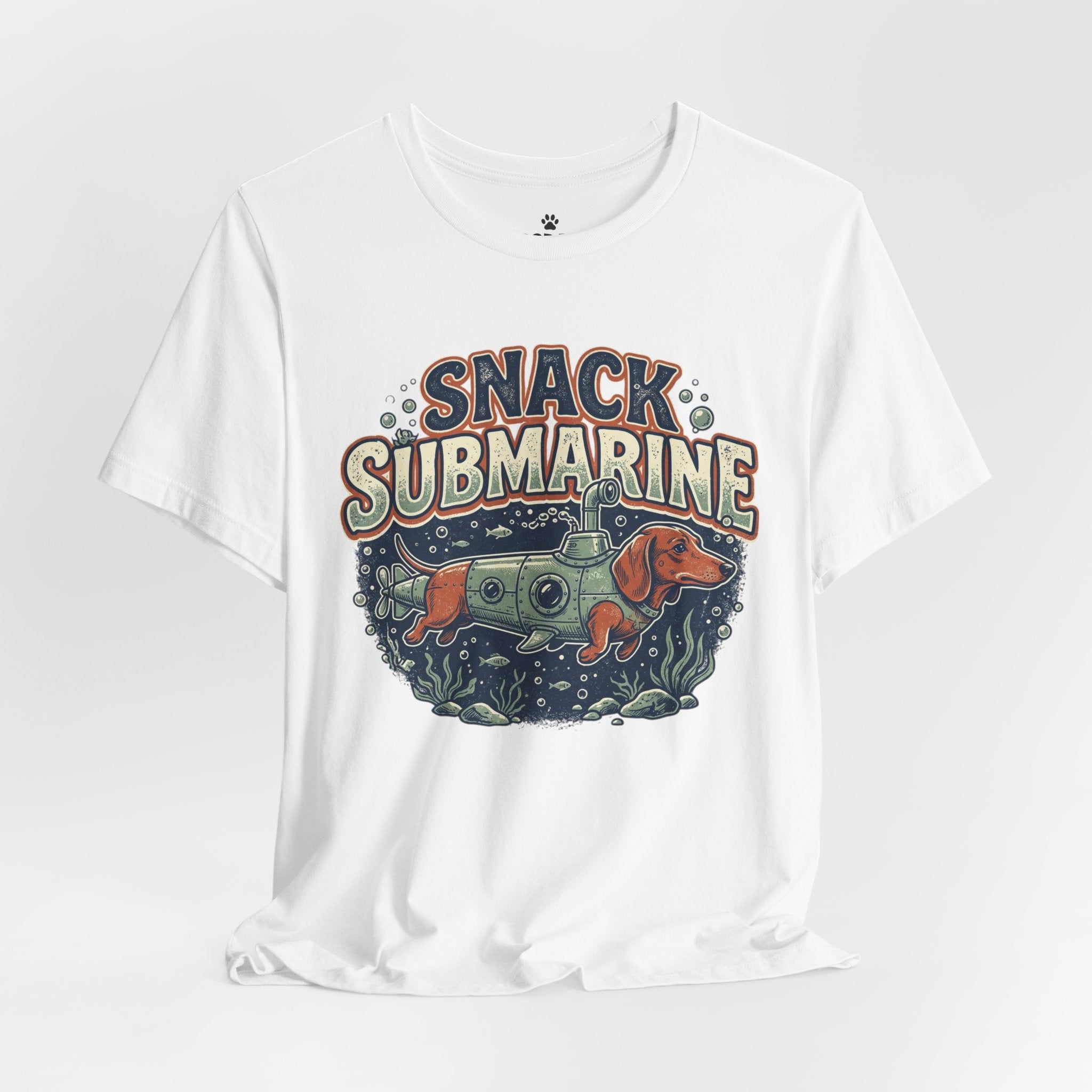 Snack Submarine T-Shirt — Retro Submarine & Lobster Ocean Graphic Tee