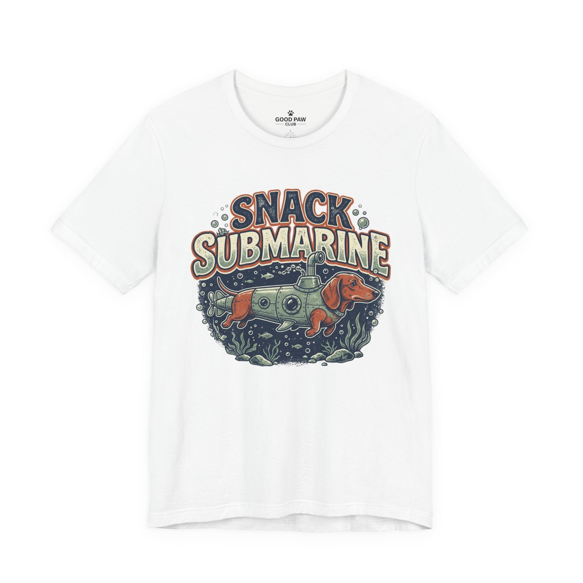 Snack Submarine T-Shirt — Retro Submarine & Lobster Ocean Graphic Tee