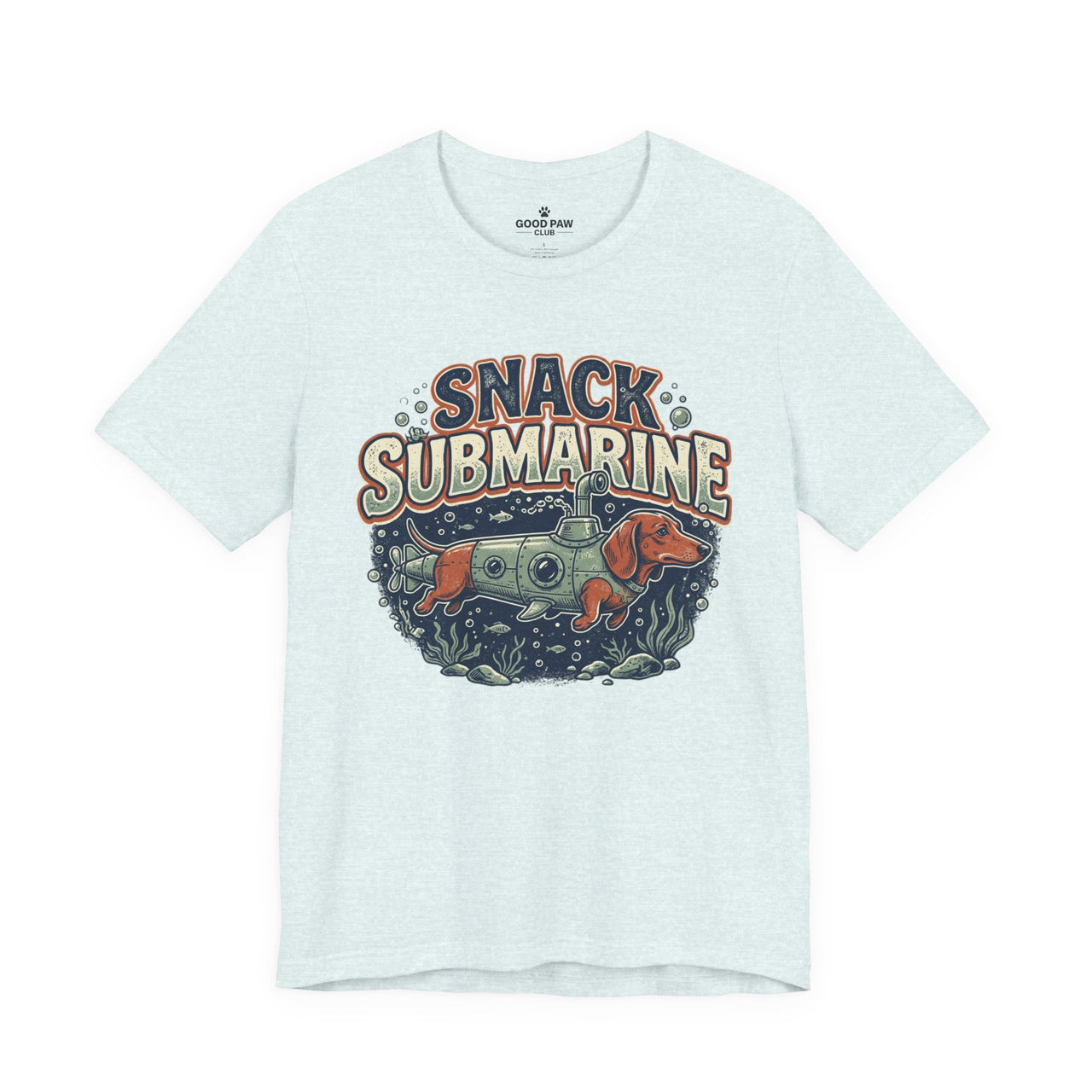 Snack Submarine T-Shirt — Retro Submarine & Lobster Ocean Graphic Tee