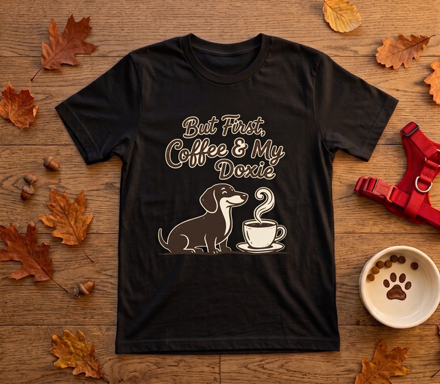 But First, Coffee & My Doxie — Dachshund Coffee Lover Tee