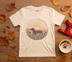 Just a Walk — Dachshund Sunset Dog Lover Tee