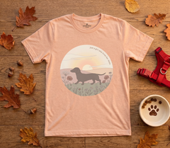 Just a Walk — Dachshund Sunset Dog Lover Tee