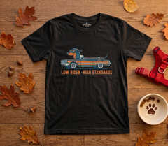 Low Rider, High Standards — Retro Dachshund Car Tee