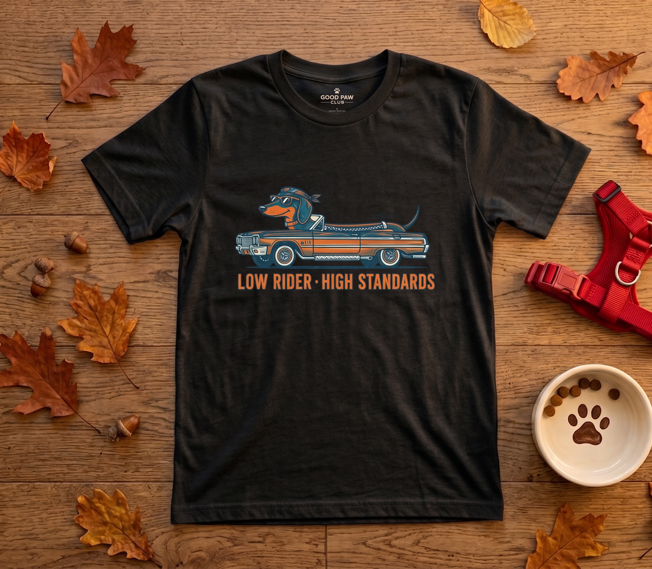 Low Rider, High Standards — Retro Dachshund Car Tee