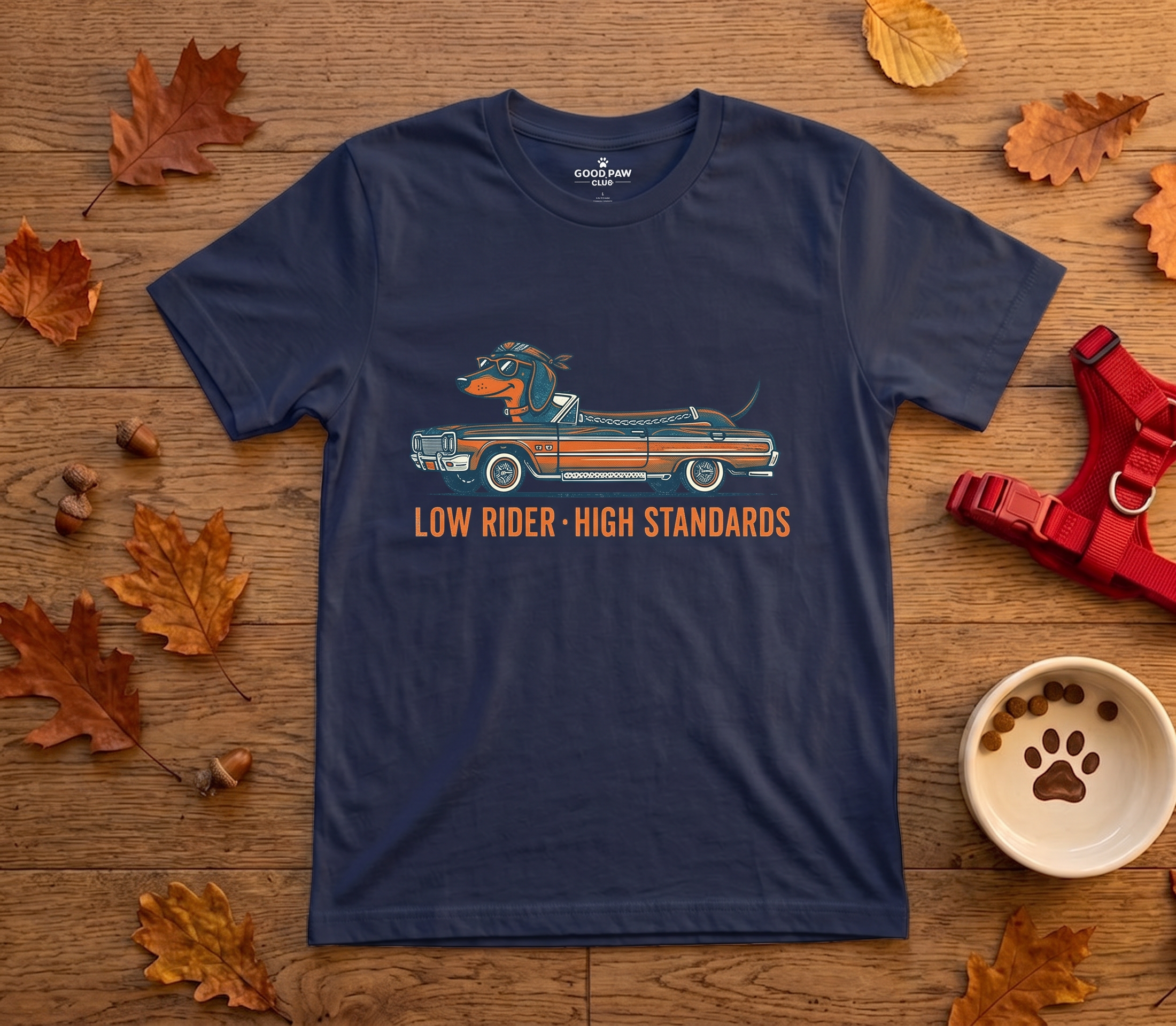 Low Rider, High Standards — Retro Dachshund Car Tee