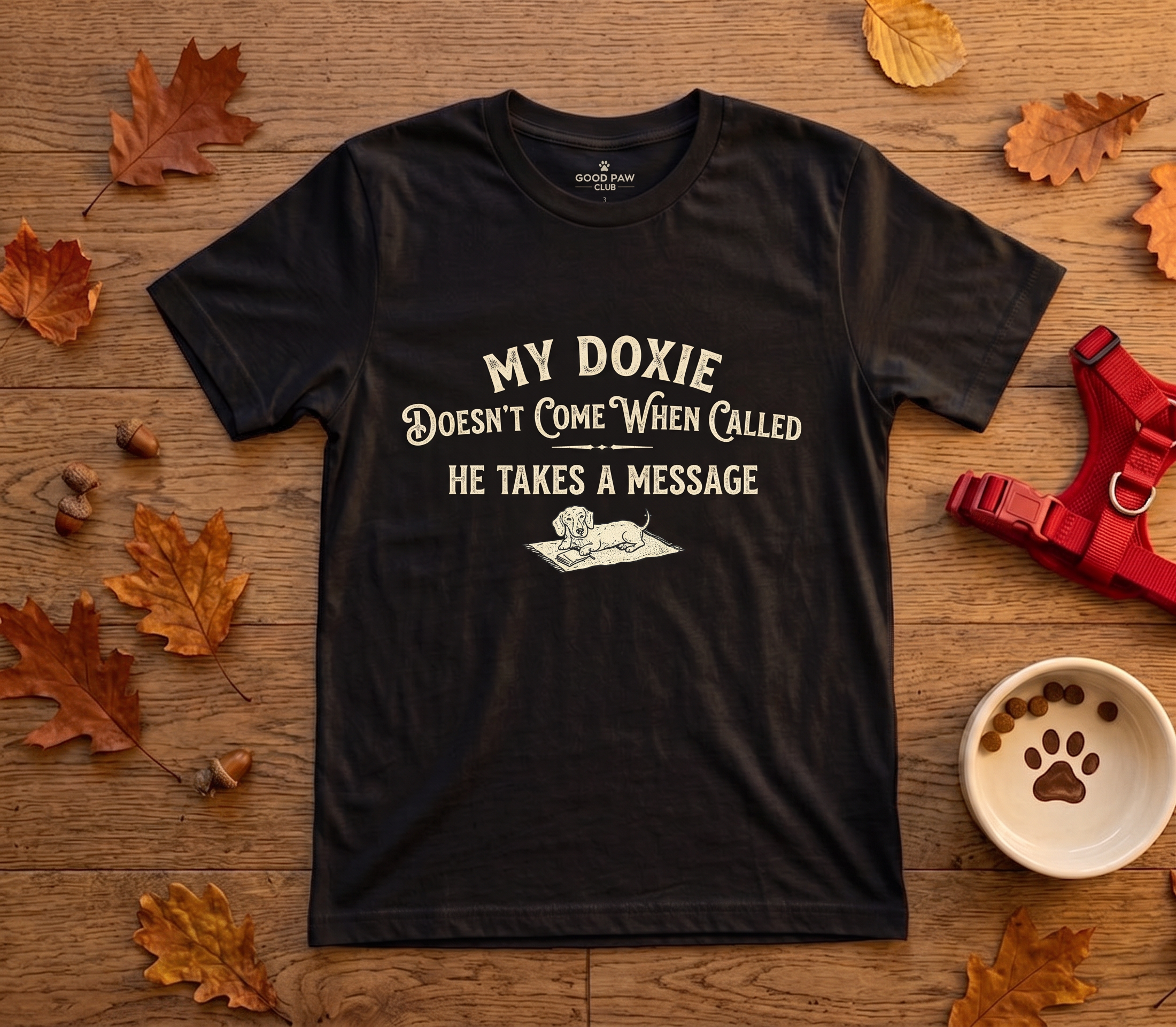 My Doxie Takes a Message — Funny Dachshund Tee
