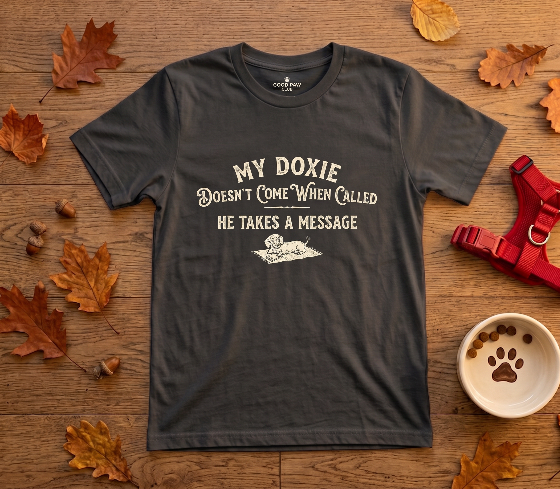 My Doxie Takes a Message — Funny Dachshund Tee