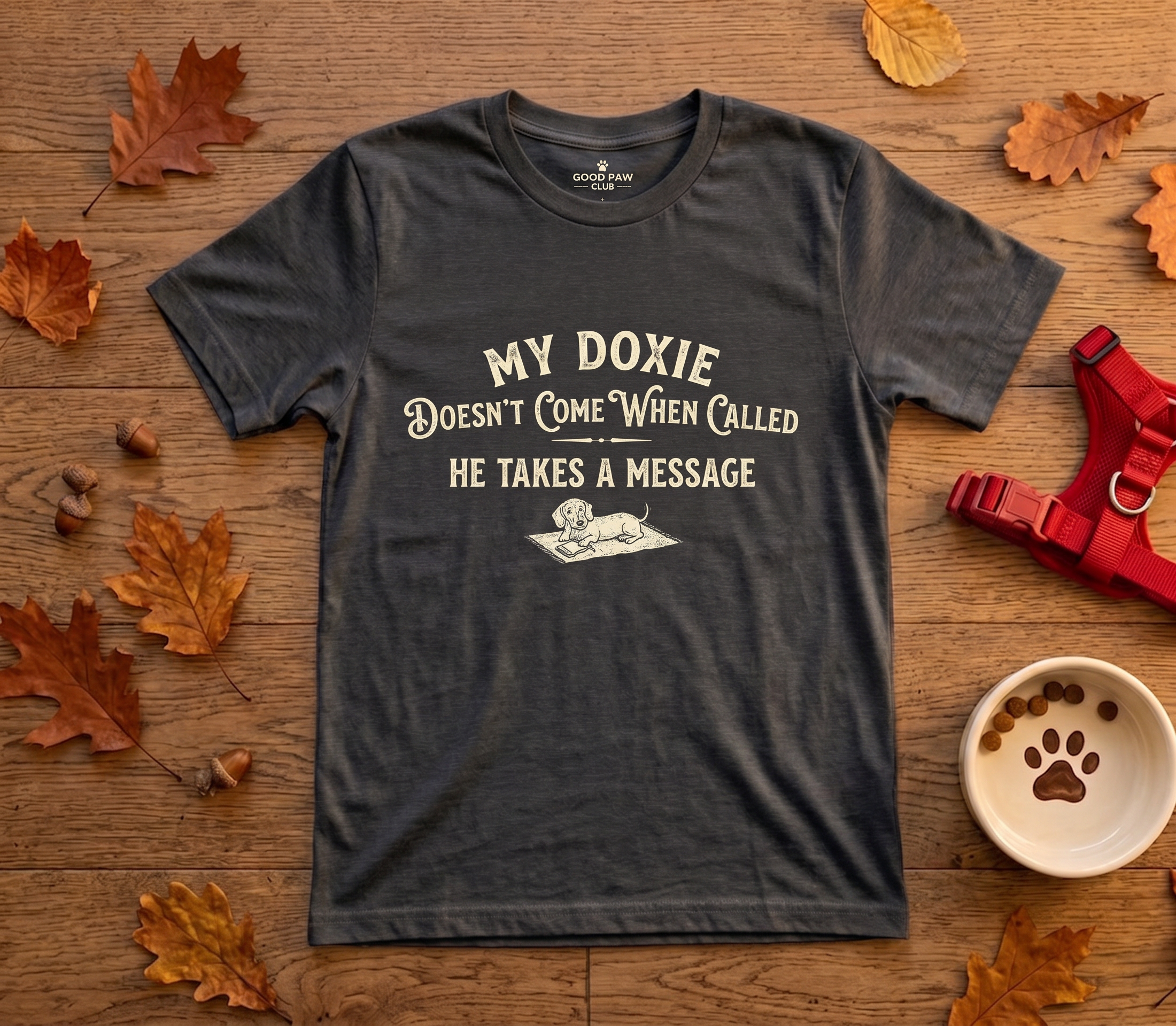 My Doxie Takes a Message — Funny Dachshund Tee