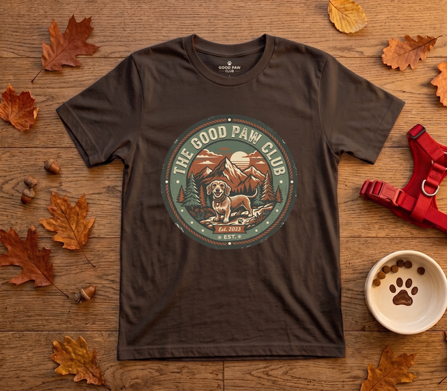 The Good Paw Club — Retro Outdoor Dog Badge Tee