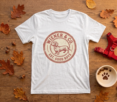 Wiener & Co, Est. Good Boys — Vintage Dachshund Badge Tee